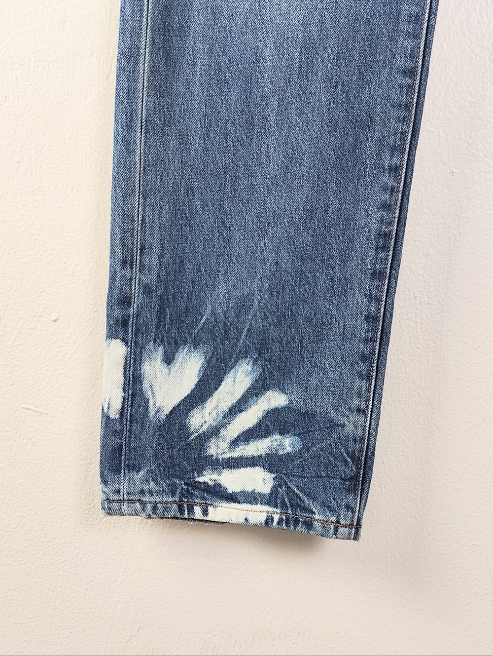 Madewell The Dean Easy Straight Jean Size 25 Straight Leg Shibori Wash Floral - Picture 5 of 11